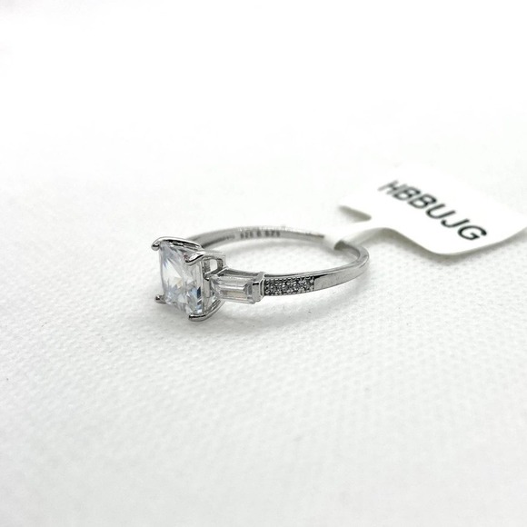 SIZE 9 925 Square Cut CZ Ring - Picture 5 of 12